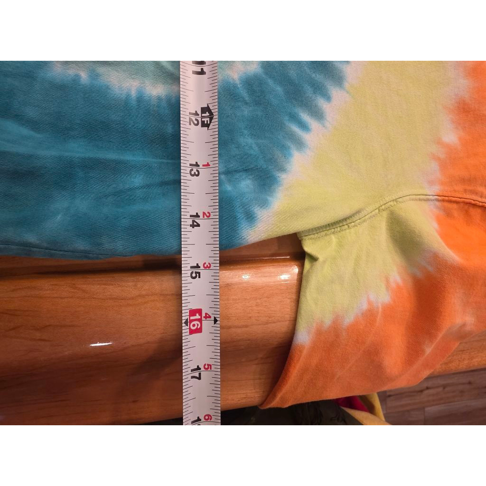 Kids Lands' End Long Sleeve Tie-Dye Tee S (8) Orange Blue - Picture 5 of 7